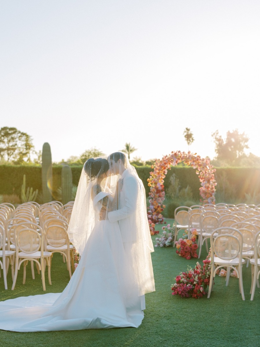 A colorful ombre shoot in Scottsdale created over scoops of sherbert