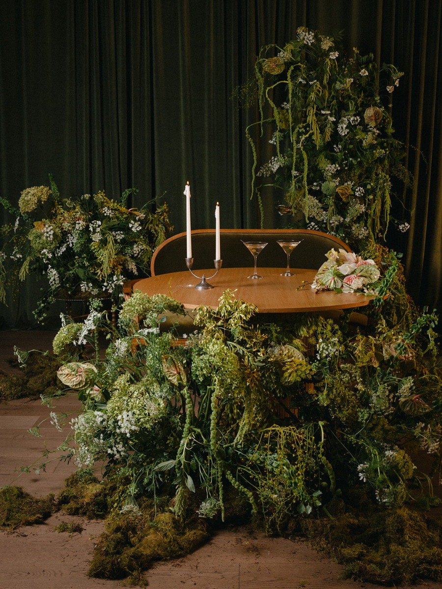The dreamiest green and red wedding shoot we've ever seen