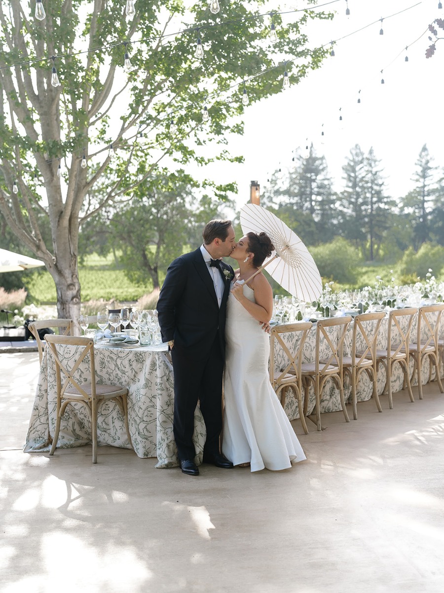 Curated private estate food-and-wine focused wedding in Napa Valley