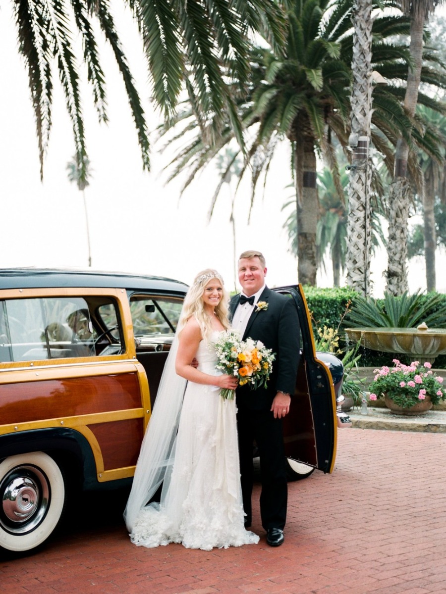 Boho Black-Tie Wedding with Citrus Orange and Indigo: Oceanside Dream