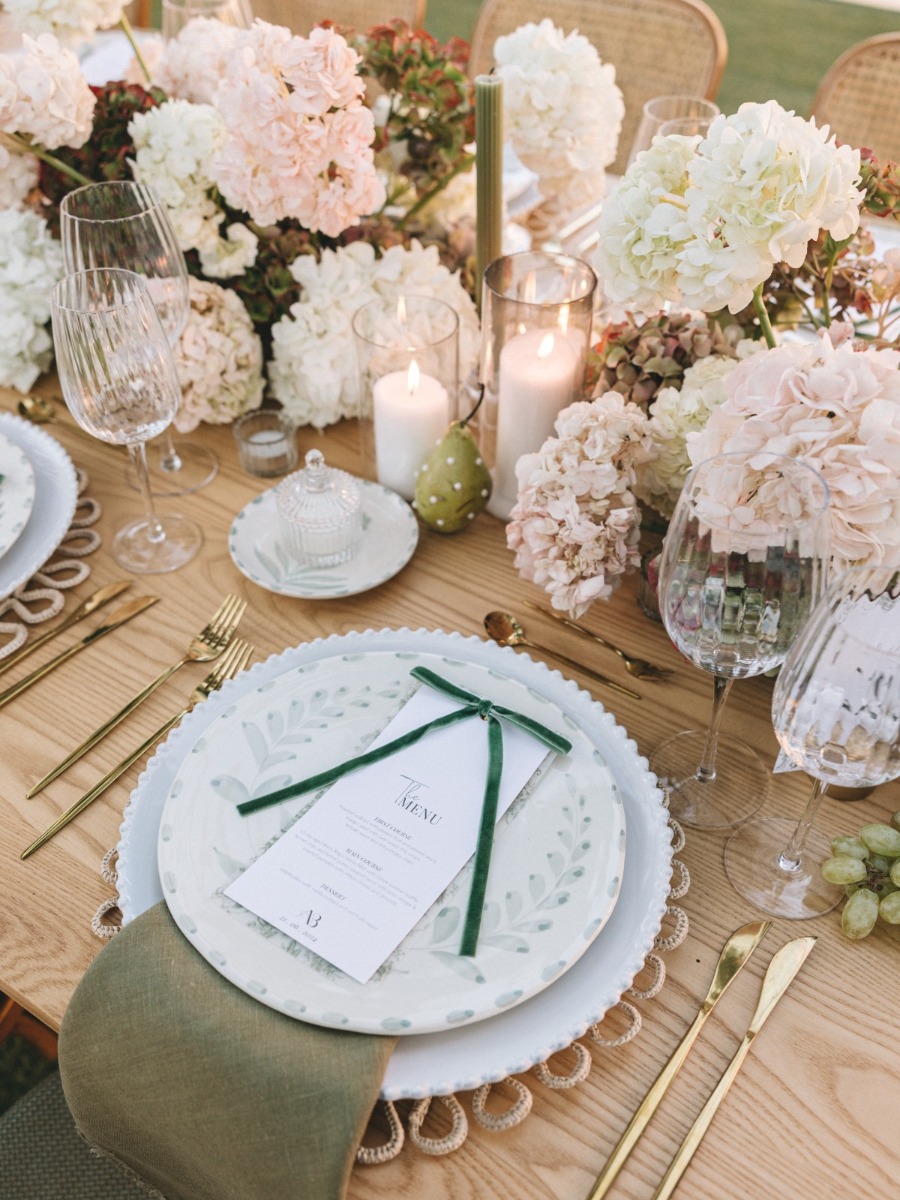 This greek destination wedding is the ultimate sage and blush inspo