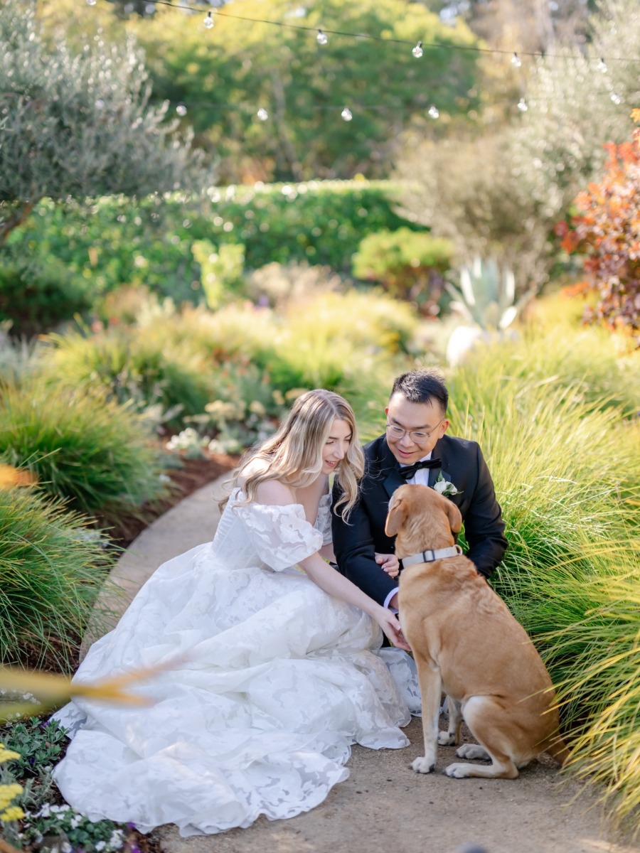 Organic backyard wedding for a couple brought together by their dogs