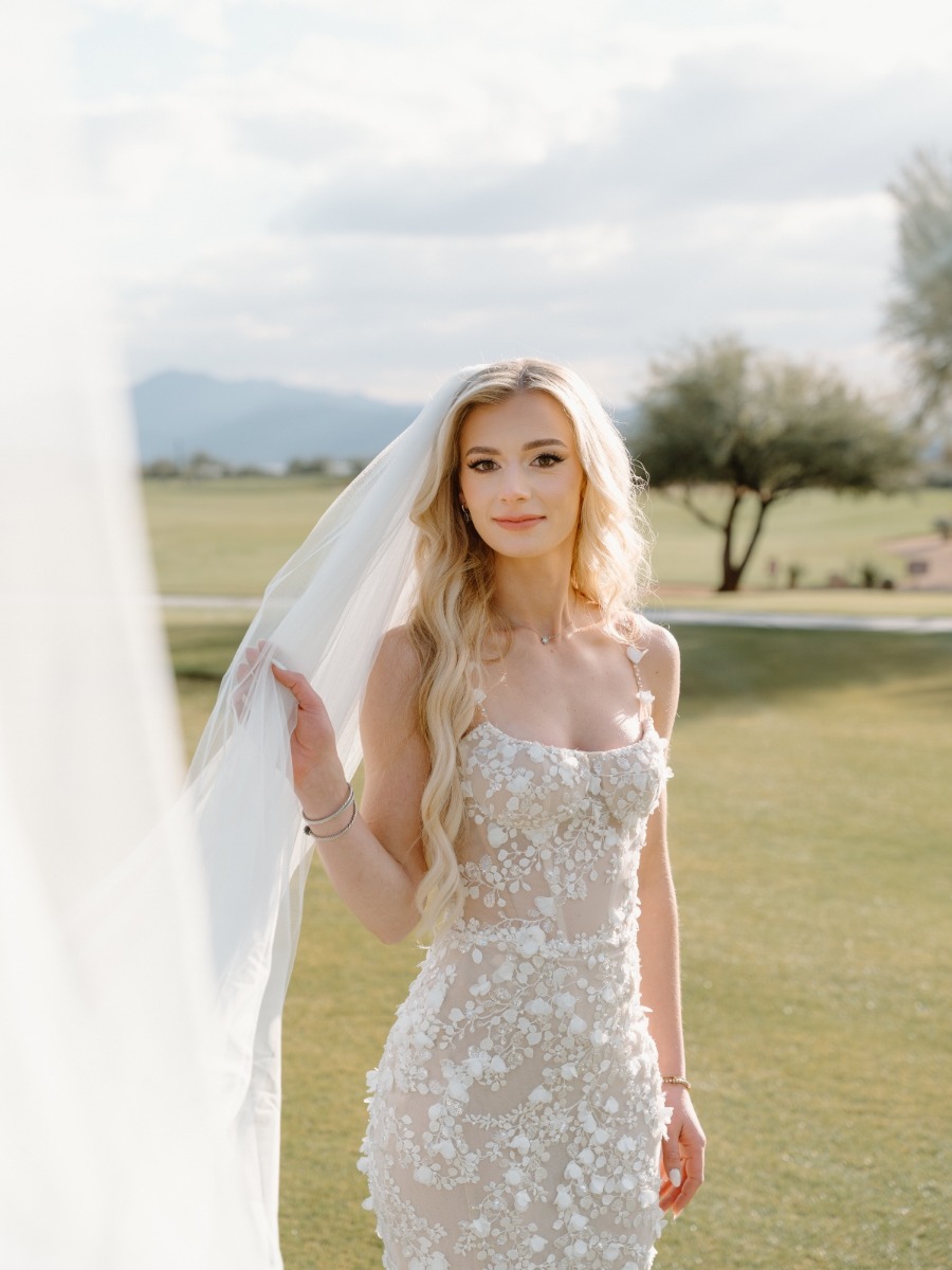 Luxe blue and white desert wedding at the ritz carlton