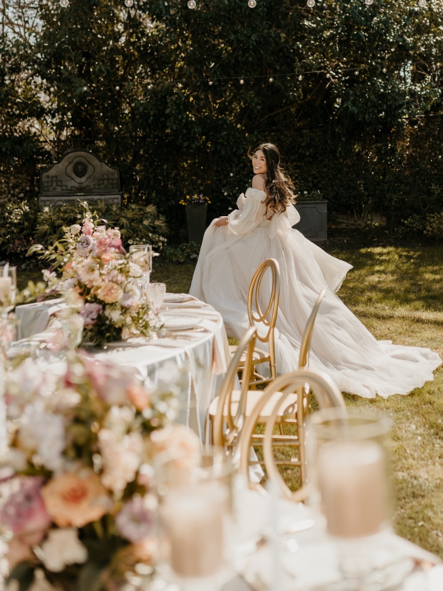 Stunning pastel wedding at a venue that exudes old-world charm