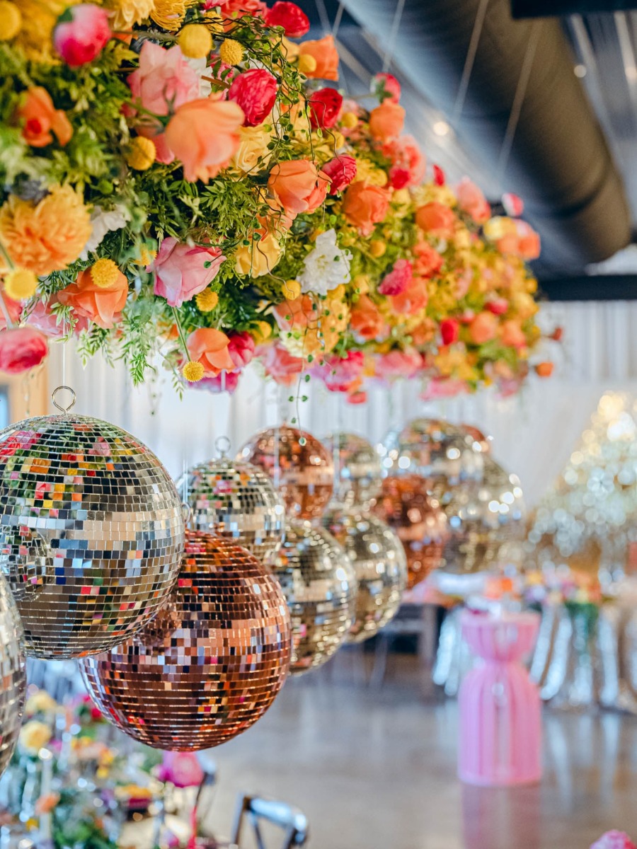 This summer wedding was a pink and orange disco delight