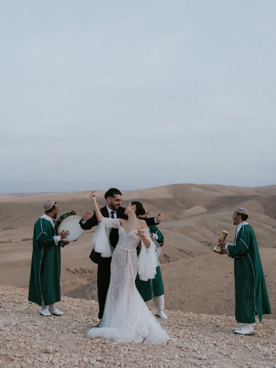 The bride wore four looks for this epic moroccan desert shoot