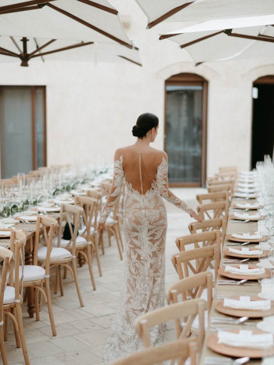 Intimate garden wedding at a historic castle in puglia