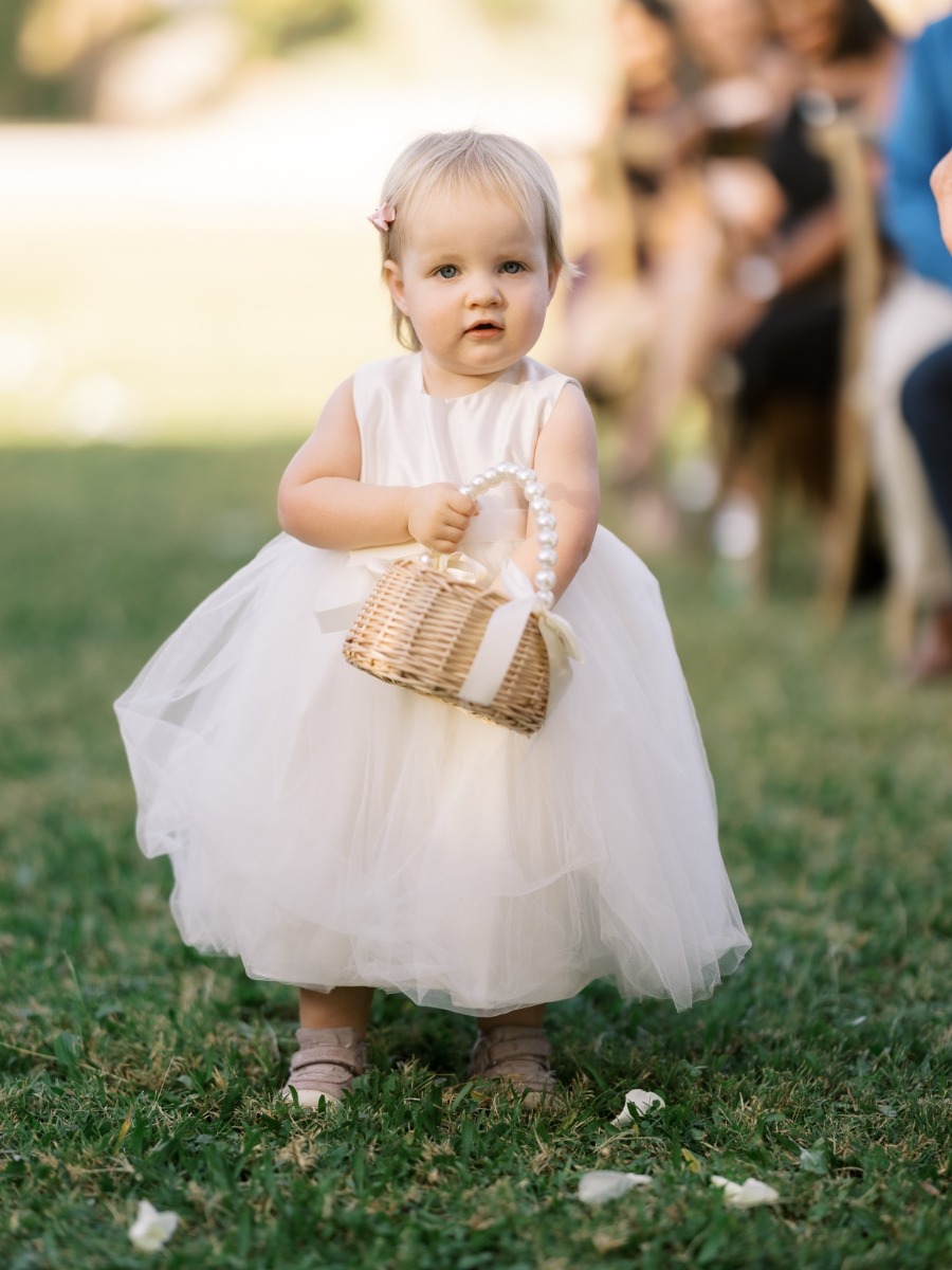 Sage and ivory garden wedding with a shotski finale