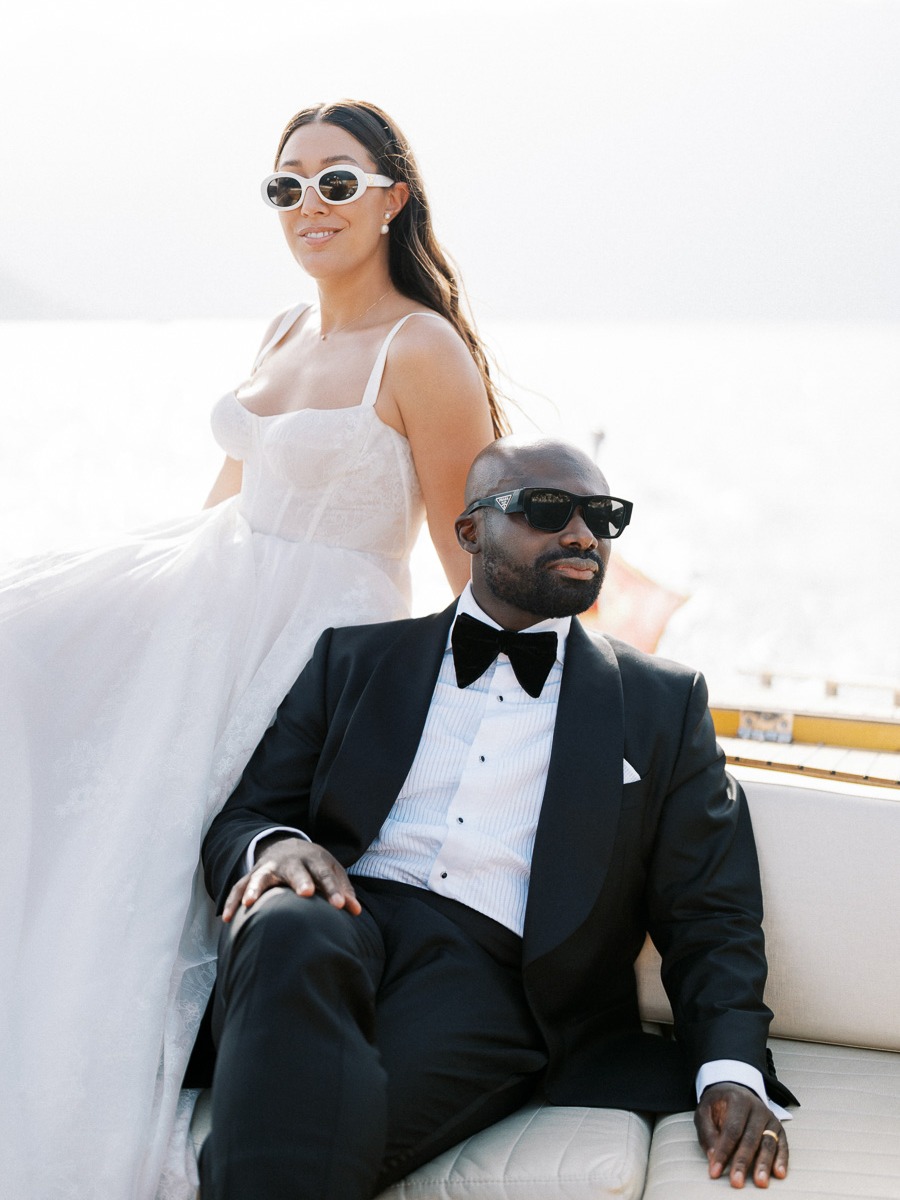 The bride wore three dresses to this waterfront wedding in montenegro