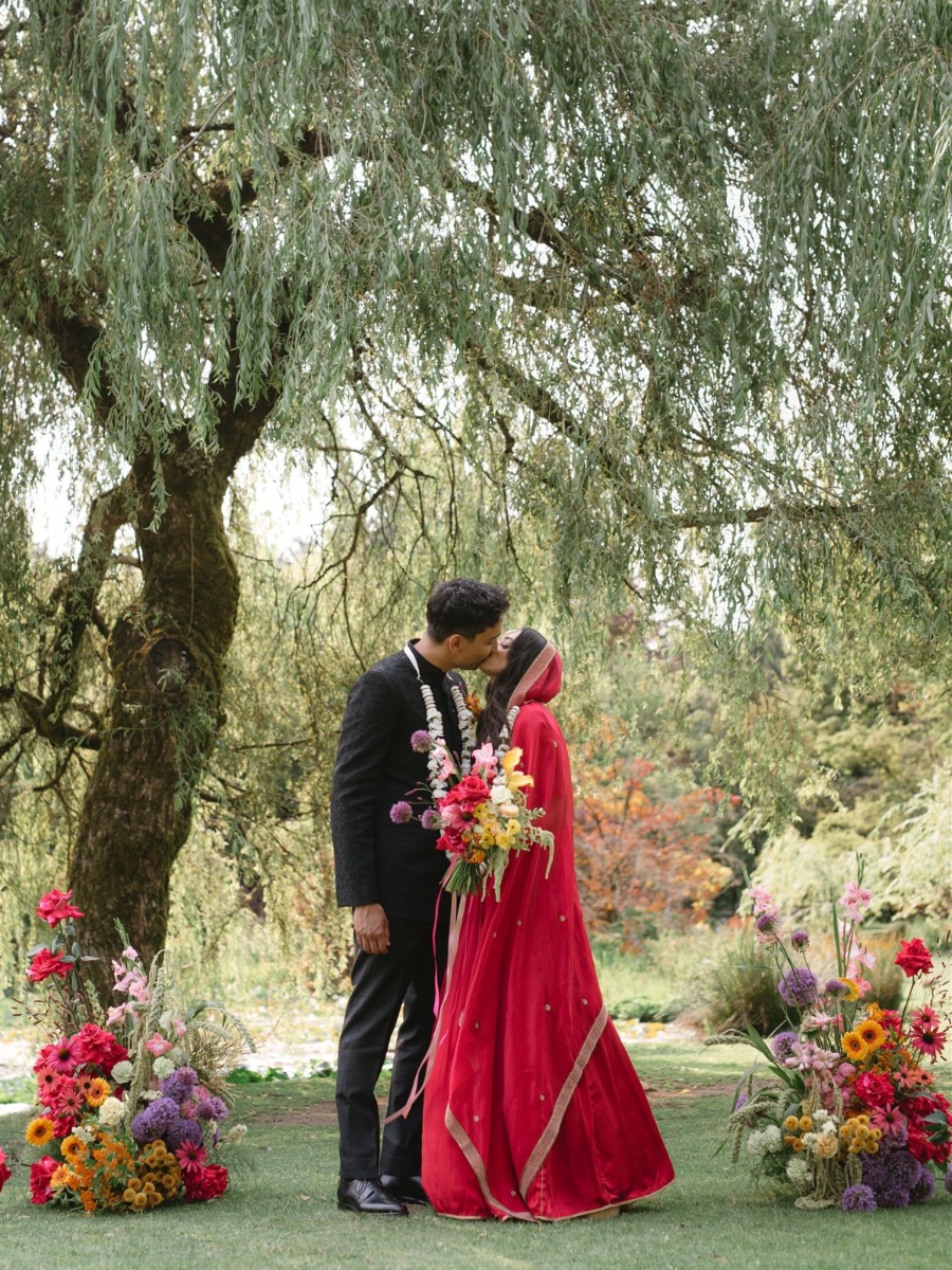 Garden wedding with florals so delicate they were put together day-of