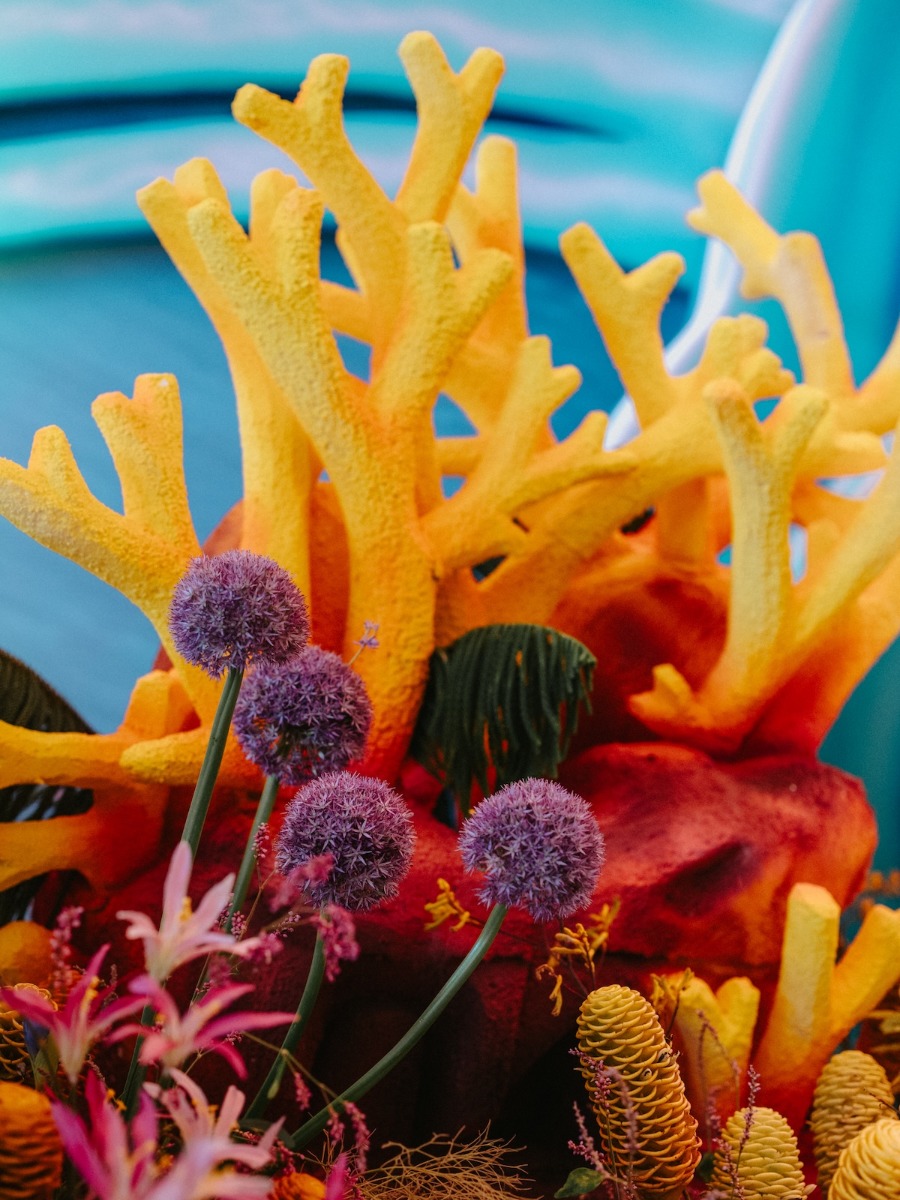 Vibrant under the sea-inspired wedding extravaganza