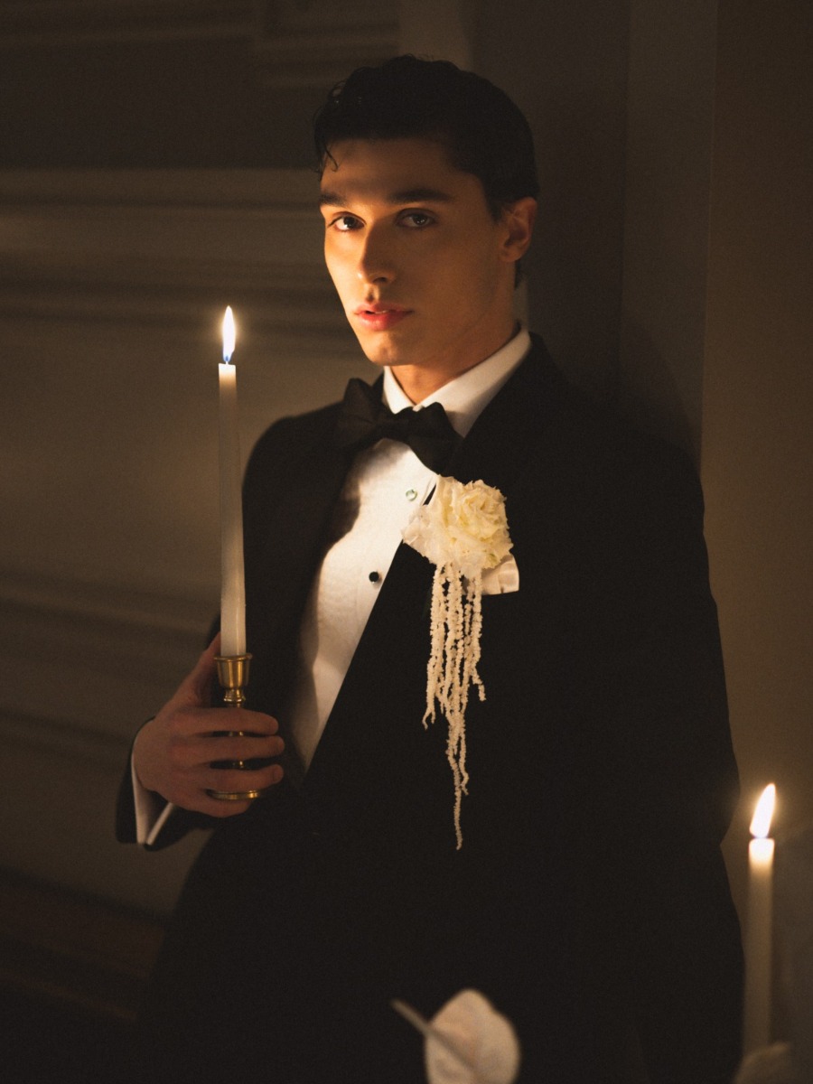 This moody editorial is giving phantom of the opera vibes