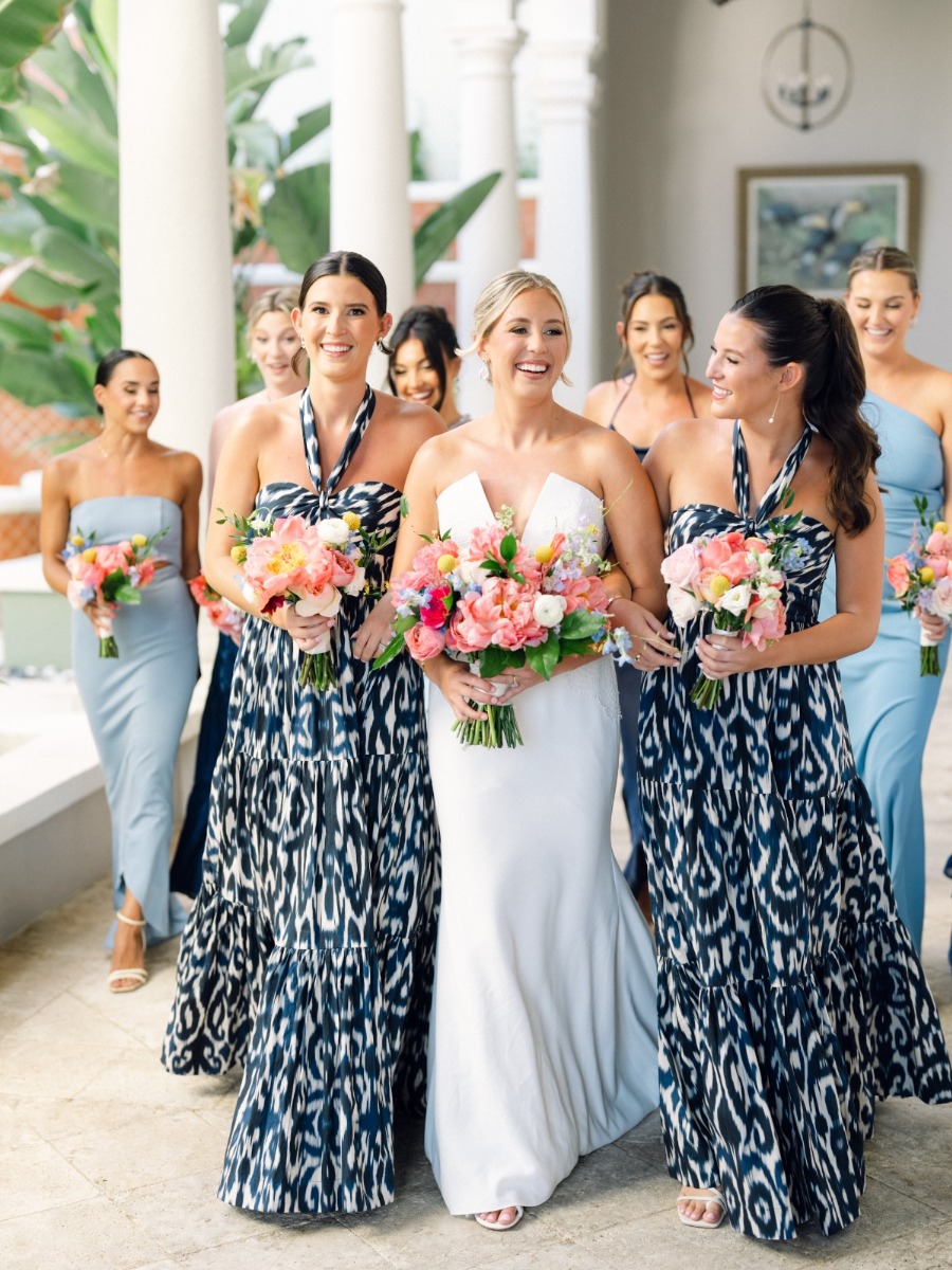 Island wedding vibes in st. thomas in shades of blue and orange