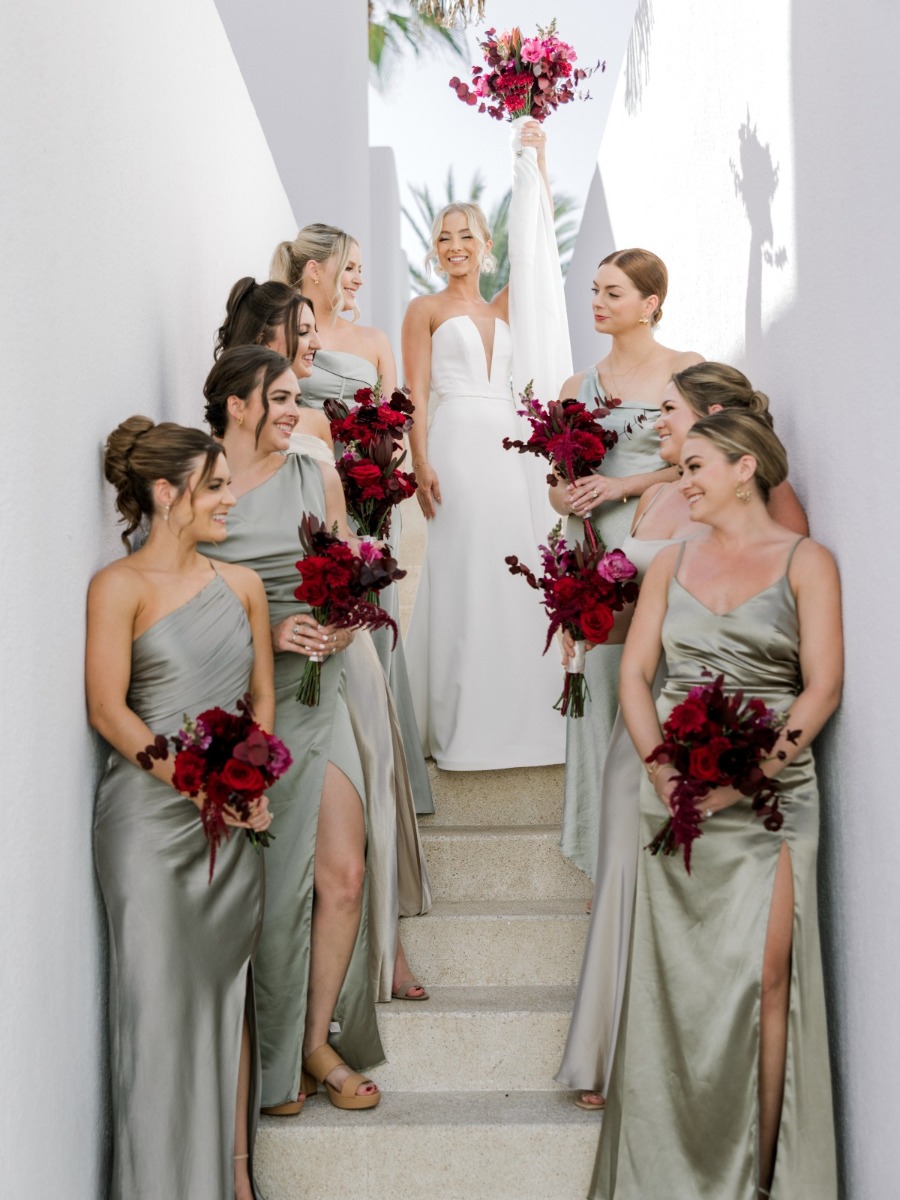 Modern los cabos wedding with a moody color palette