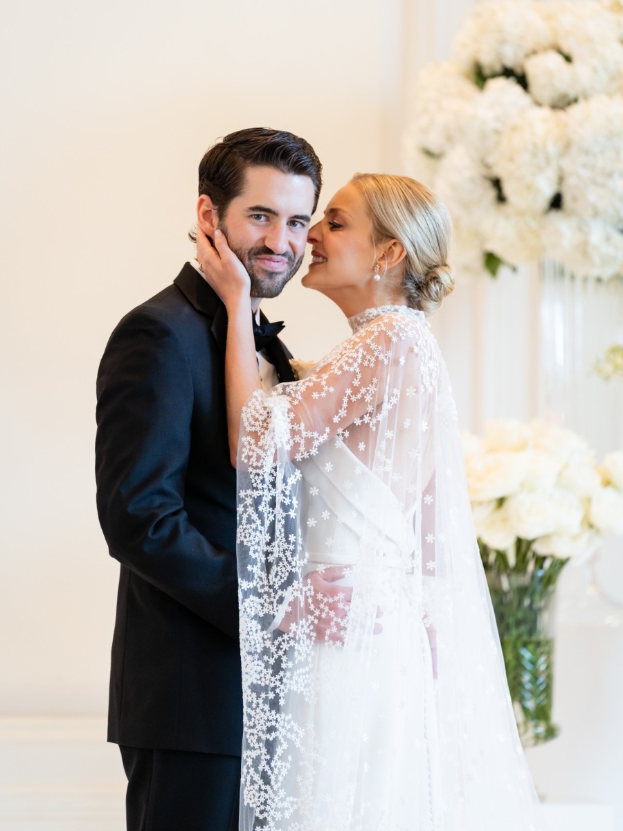 Bridal cape style had us starry eyed at this luxury Dallas wedding