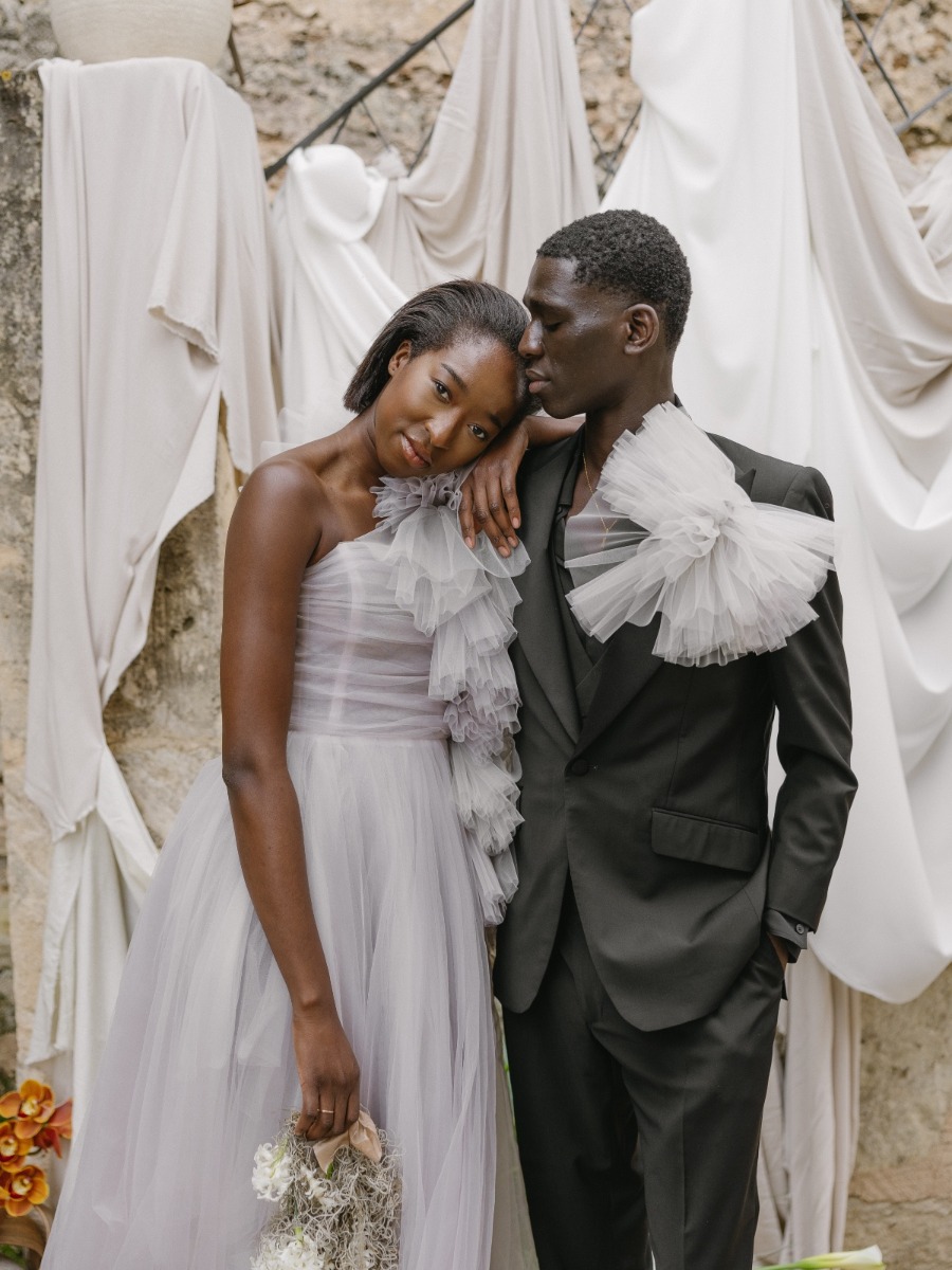 Organic meets couture in this high-fashion wedding editorial