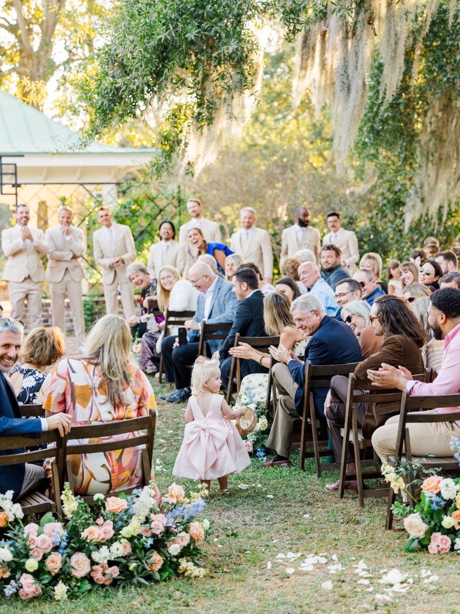Peach and blue coastal wedding in the Carolina Lowcountry
