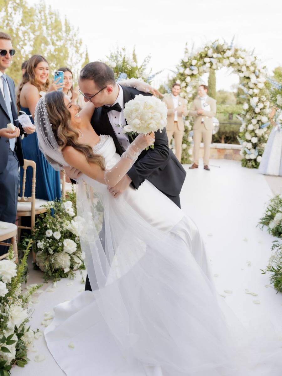 Blue & white wedding with an epic after-party just outside of Athens