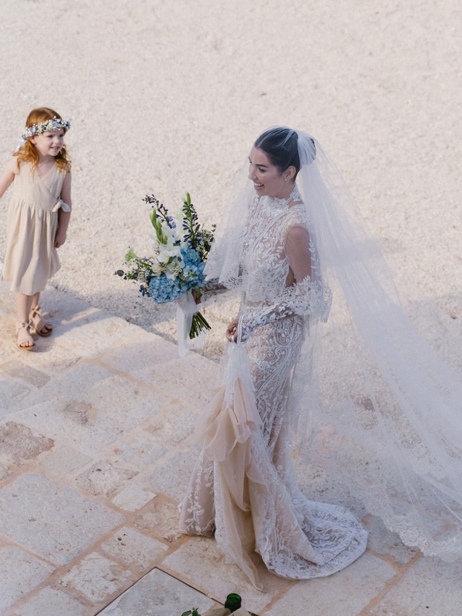 This bride's galia lahav gown is the perfect balance of chic and sexy