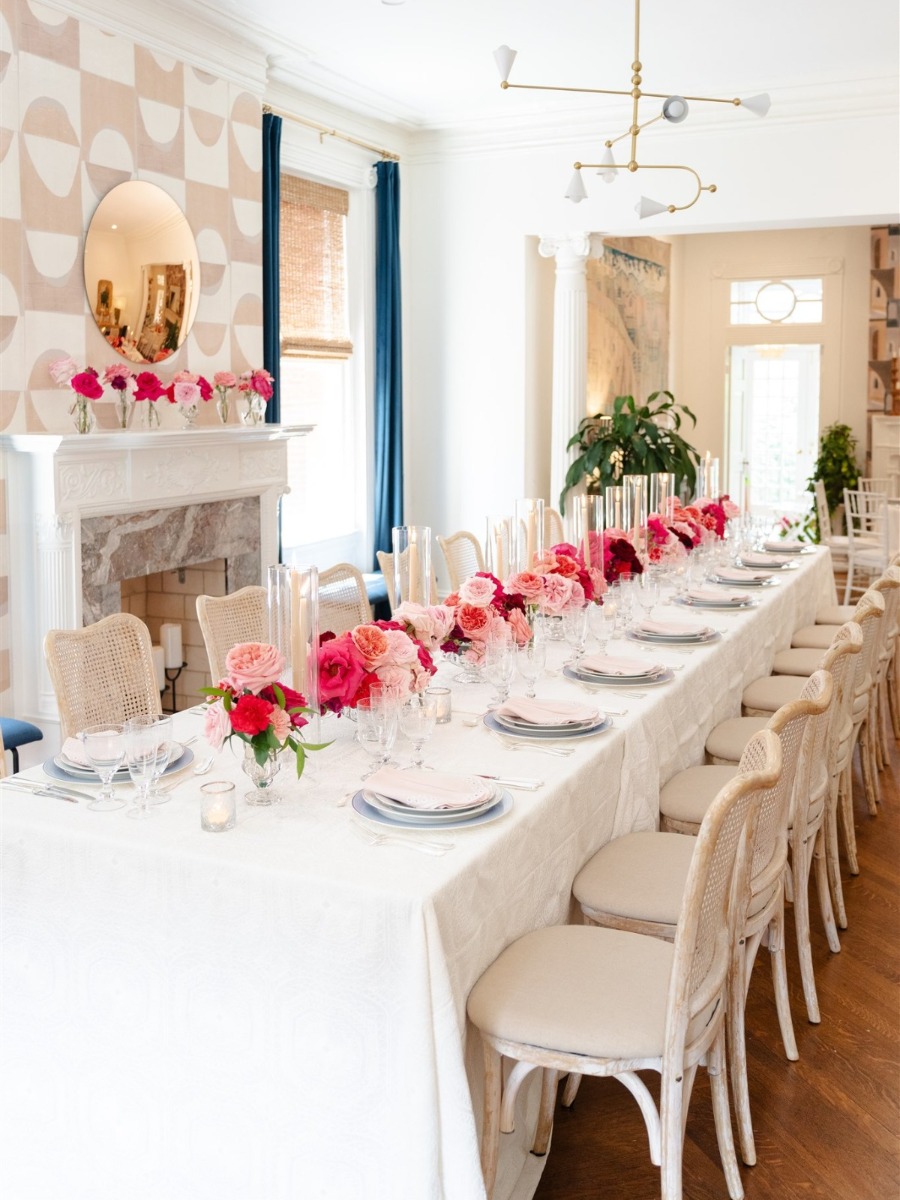 Parisian pink wedding inspo with the perfect pops of something blue