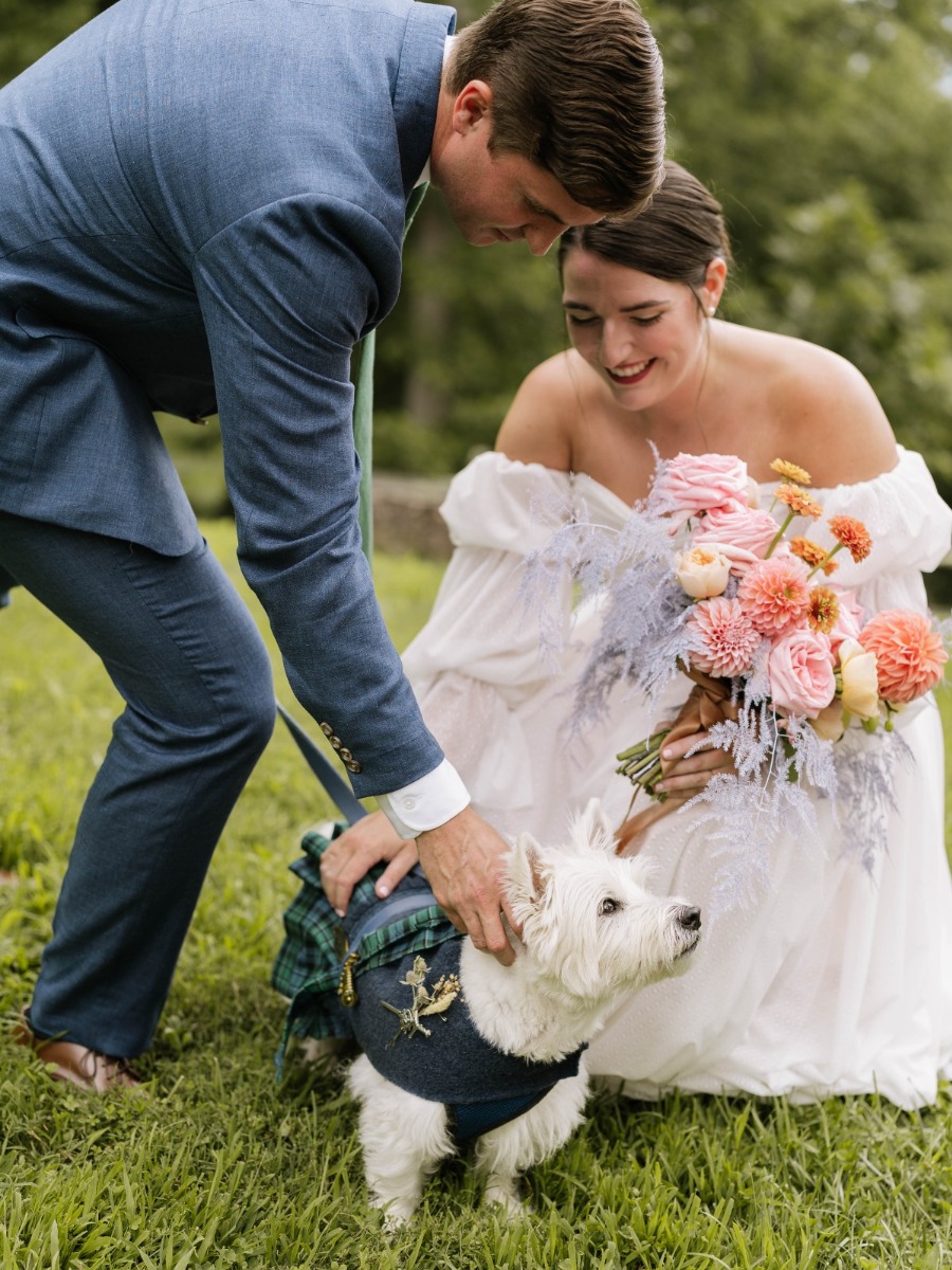 Blossoming garden wedding with an intimate dinner party