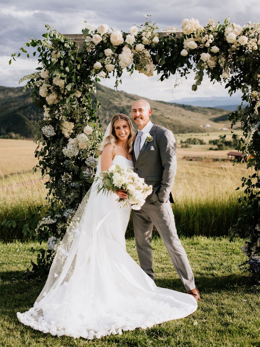A summer garden party wedding with epic Colorado mountain views