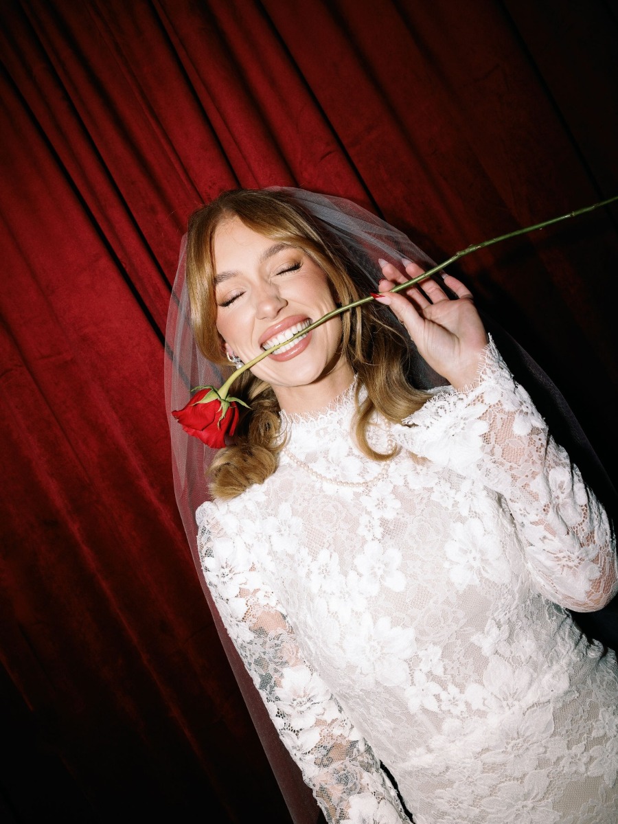 This couple threw a valentine's day-themed wedding at their home!