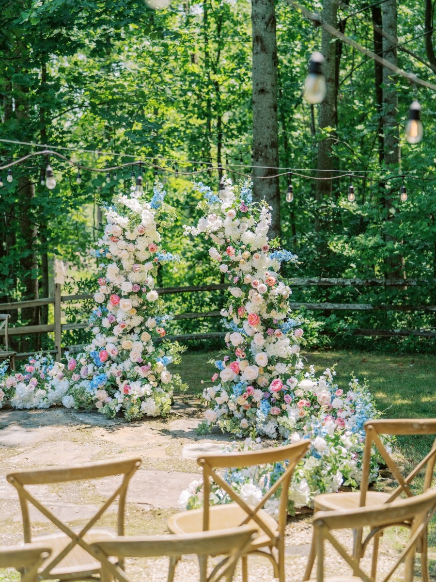 A reimagined lodge wedding editorial brimming with whimsical florals