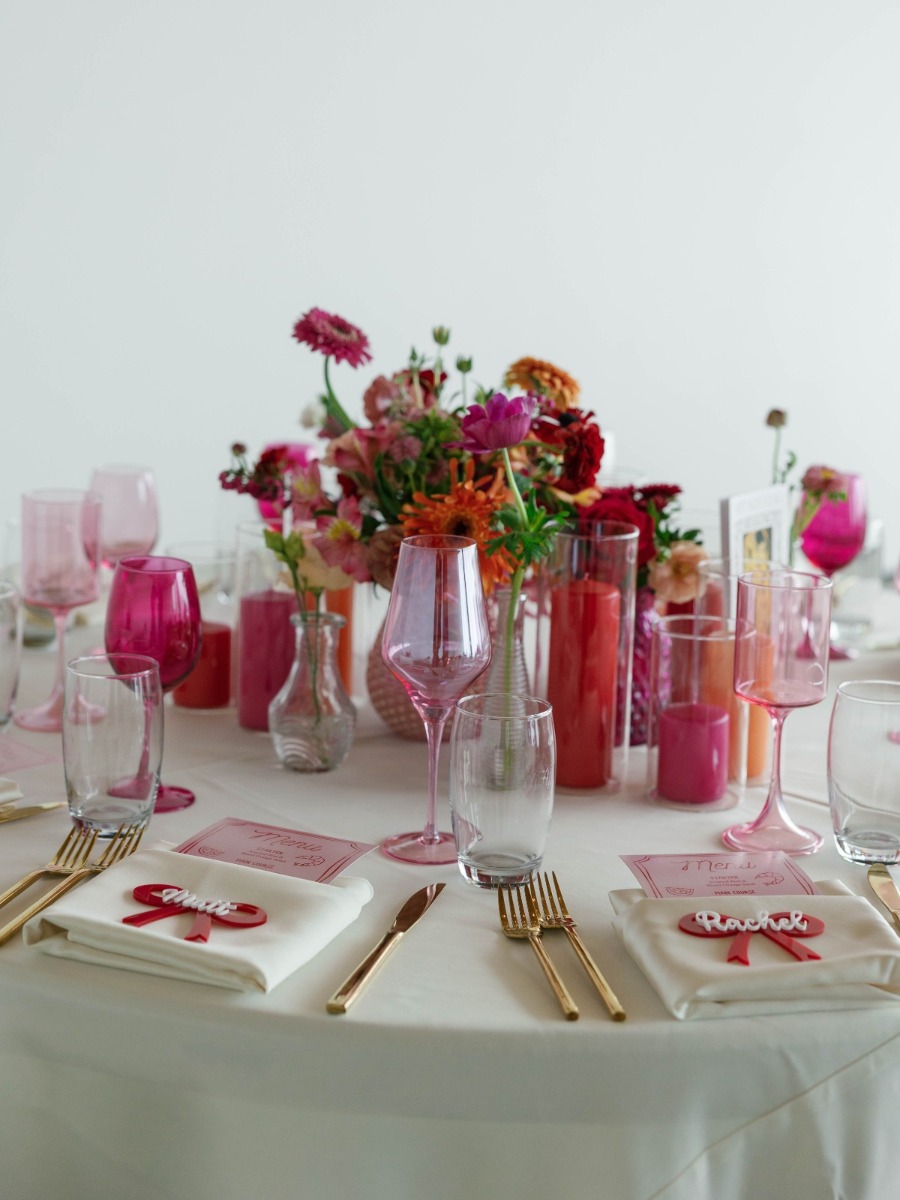 Ruby red wedding hosted at the Museum of Contemporary Art San Diego