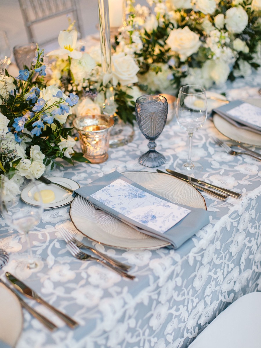 Chicago planetarium wedding in a fitting sky blue color palette