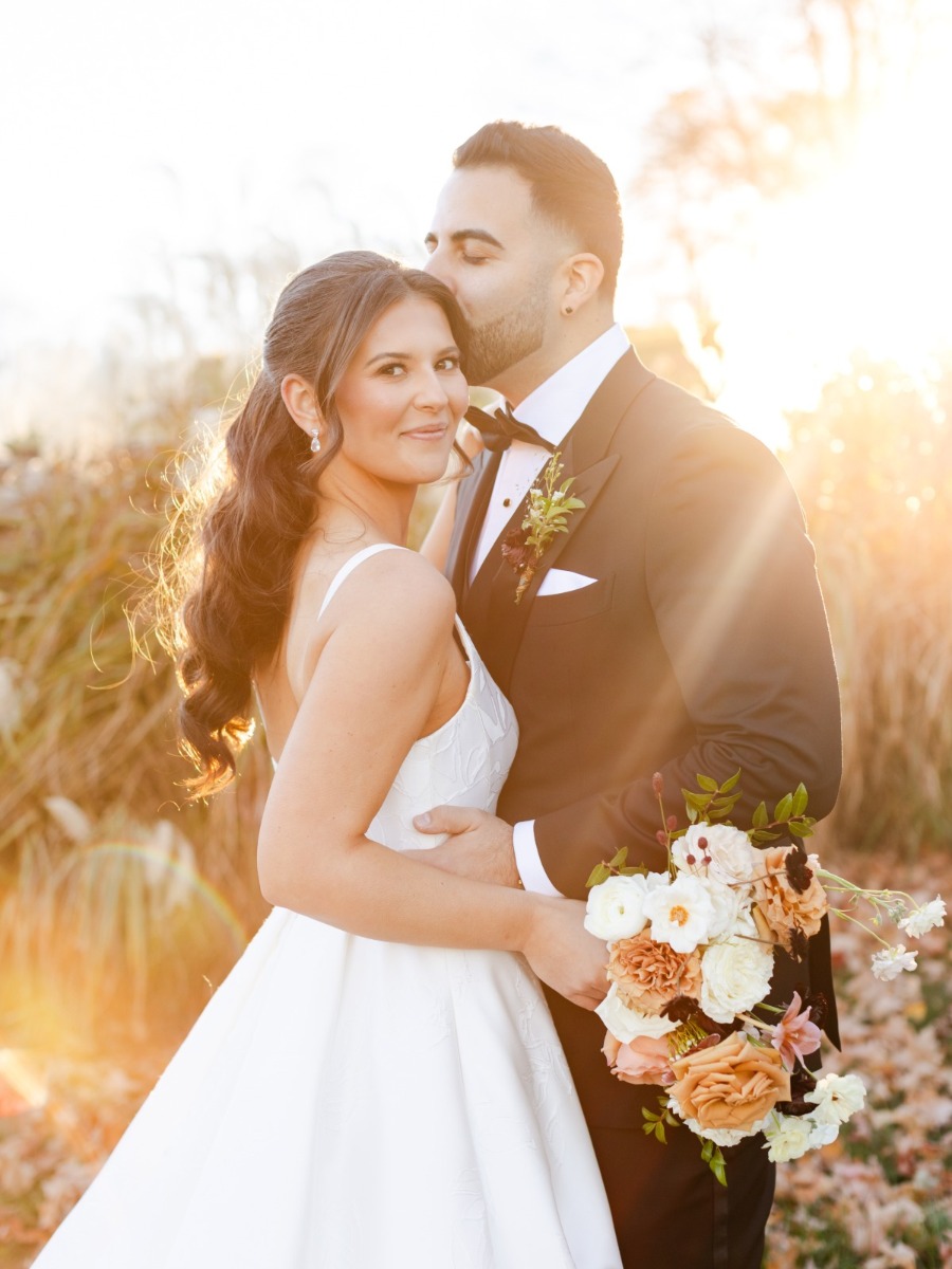 Winery wedding along the hudson river In soft autumn neutrals