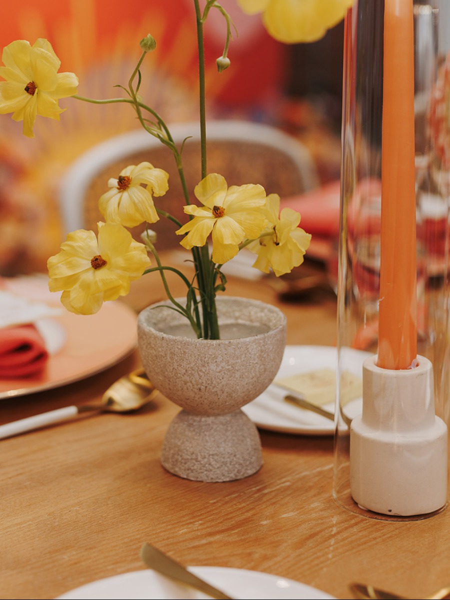 A post-elopement reception in toronto with a modern sunset theme