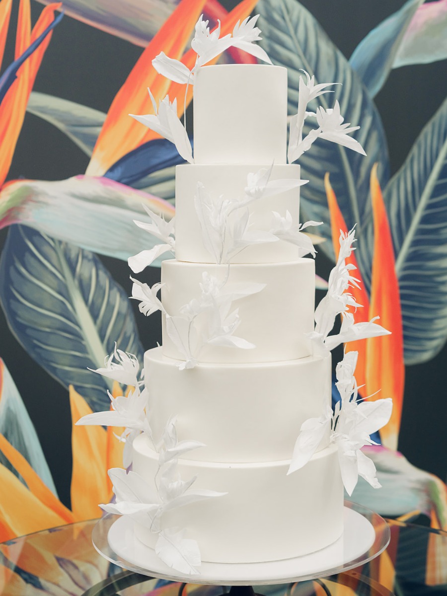 Colorful ranch wedding in santa fe with a tropical twist