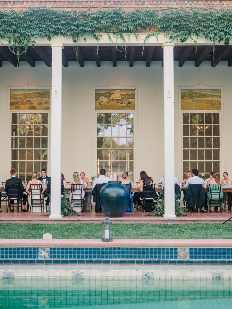 Watercolor wedding that proved poolside parties are already timeless