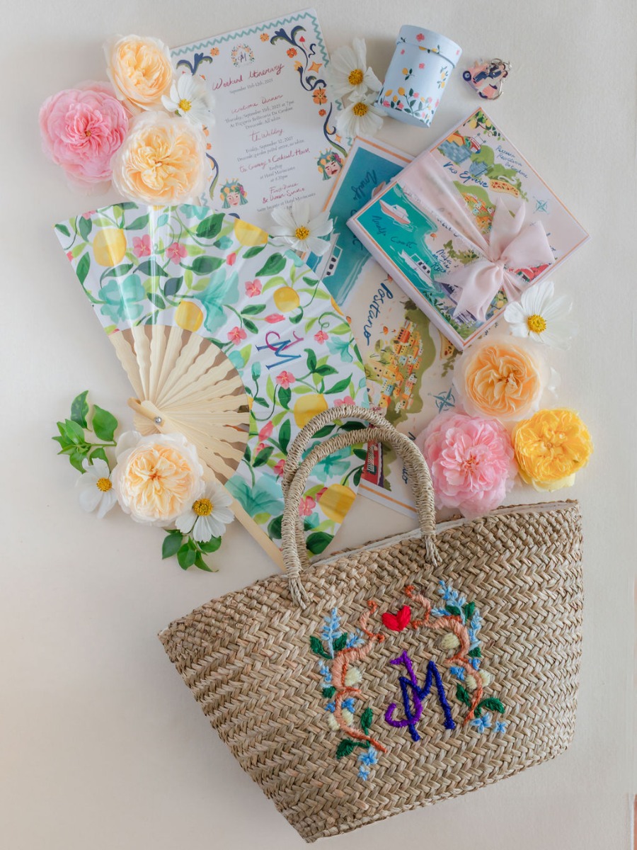 Fresh lemons were featured at this sweet pastel wedding in Positano