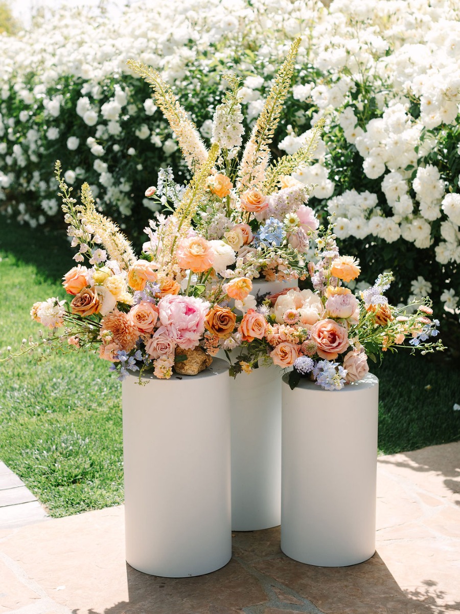 Pastel garden wedding with a DIY fortune cookie seating chart