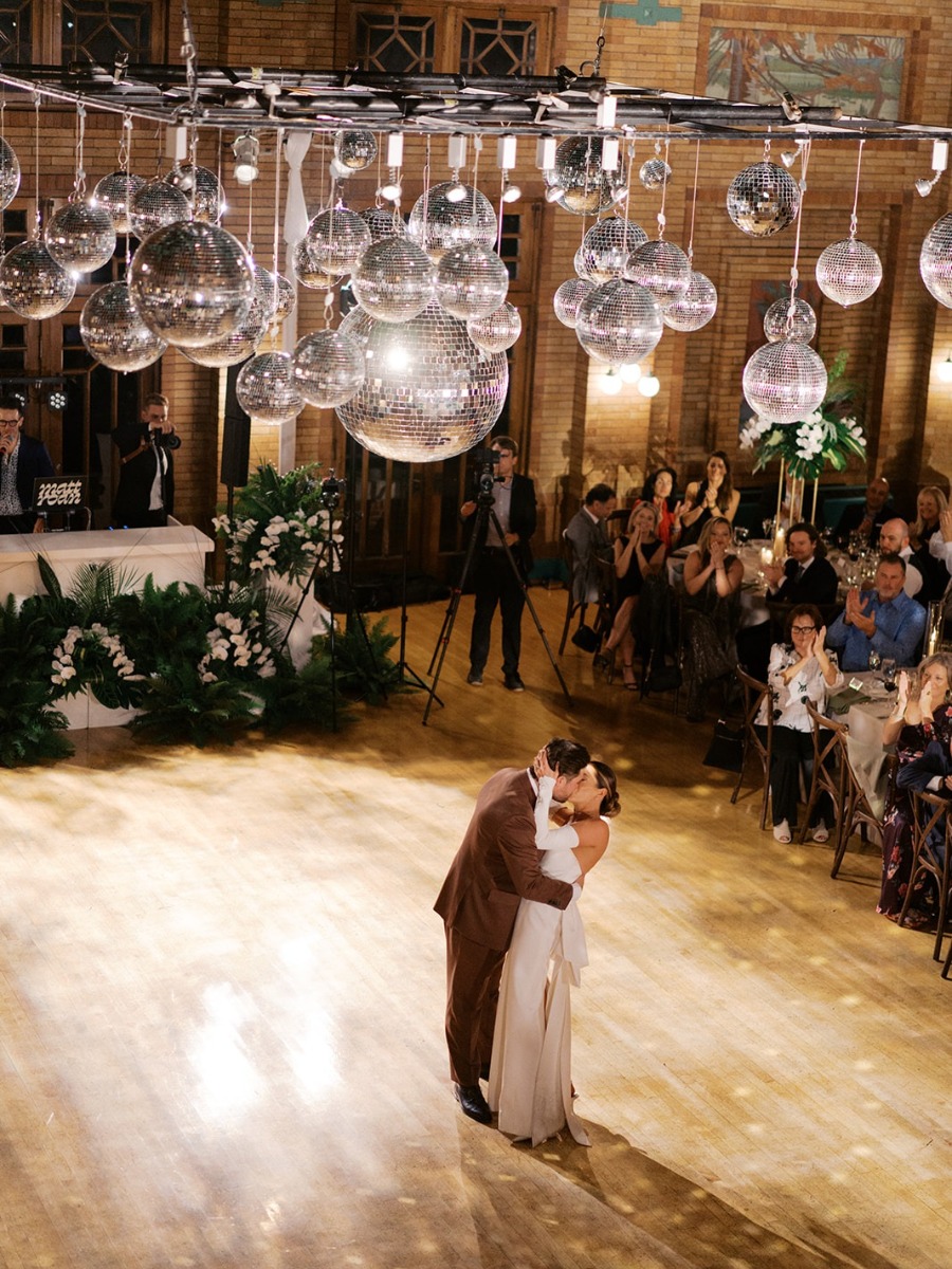 Modern disco met garden romance at this zoo wedding with a last-minute DIY