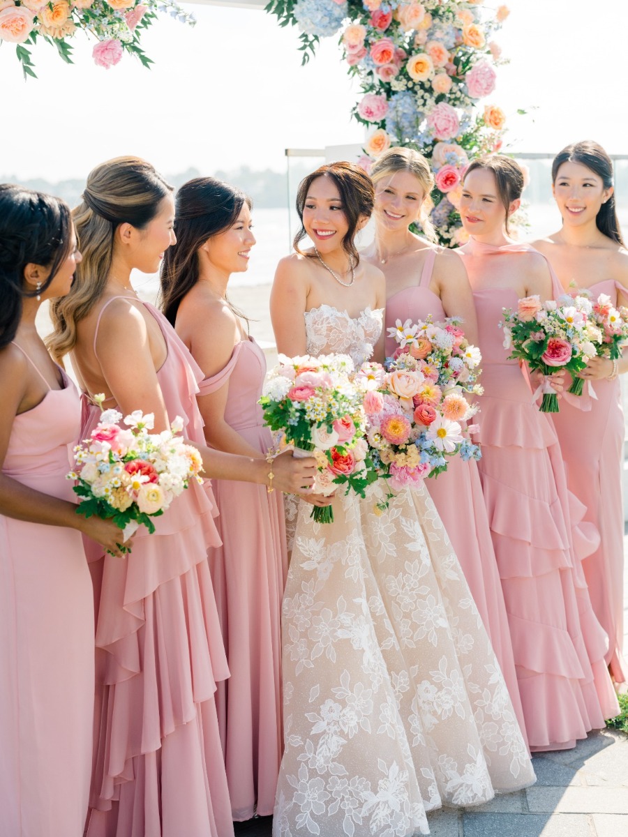 Perfect pastel wedding with a welcome sign that doubled as a photo op
