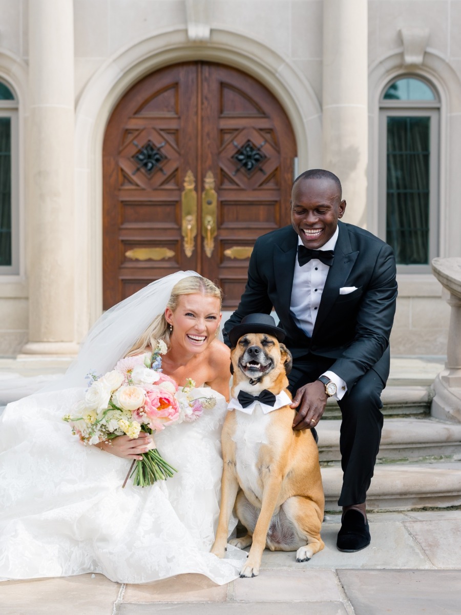 Timeless pastel wedding in detroit with the cutest dog ever!