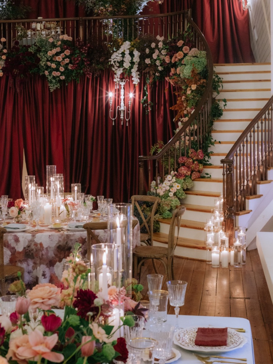 Oxblood wedding with a Phillies moment guests couldn't stop talking about